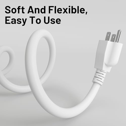 Vockjour 16/3 White Indoor Outdoor Extension Cord 6 Ft 2 Pack Waterproof - Image 5