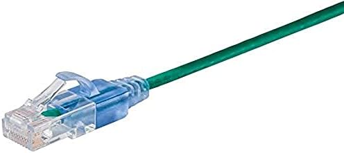 Monoprice Cat6A Ethernet Patch Cable - 1 Feet - Green (10 Pack) Snagless RJ45 550Mhz UTP Pure Bare Copper Wire 10G 30AWG - SlimRun Series - Image 2