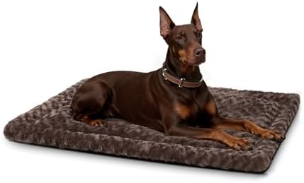 Exsnugy Washable Dog Bed Mat Large Size Fluffy Pet Crate Pad 48x30 XXL by Exsnugypetproducts