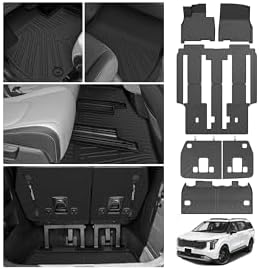 Cartist Floor Mats for Kia Carnival Hybrid 8 Seats 2025 2026 (Only Fit Hybrid), All Weather Cargo Liner for Carnival Accessories, Heavy Duty TPE Floor Mats and Cargo Mats, Car Accessories by cartist