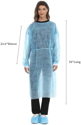 Disposable Isolation Gown Polypropylene Lab Gowns Knit Cuff Long Sleeve - Image 4