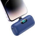 Mini Portable Charger for iPhone,Upgraded 5000mAh PD Fast Charging Battery Pack,LCD Display Cute Power Bank Portable Phone Charger for iPhone 14/14 Pro Max/13/13 Pro/12 Pro/11/XS/XR/X/8/7/6-Deep Blue by HETP