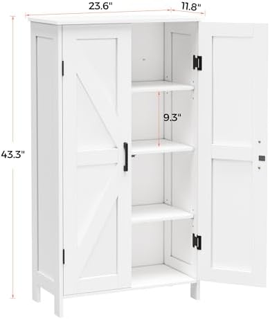 Homleke 43.3" H Farmhouse Bathroom Storage Cabinet with Adjustable Shelves - Image 3