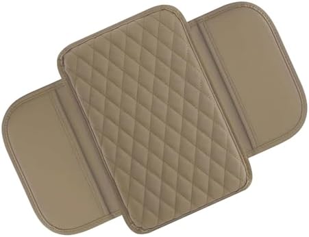 Center Console Cover, Armrest Cushion with 2 Storage Bags, Microfiber Leather Waterproof Pad for Car SUV Truck, Universal Interior Accessories (Yellow) by Unknown