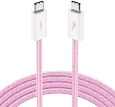 Belkin USB C to USB C 60W Braided Cable 6.6ft iPhone Charger Cord by Unknown