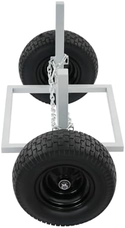 ATV Log Skidding Arch, 24" Dia Steel Log Dolly, 1500lbs Capacity Log Dolly Skidding Holder with Chain and 16" Pneumatic Tires for Farm, Commercial Wood Transport (Sliver, 1500lbs Capacity) - Image 5