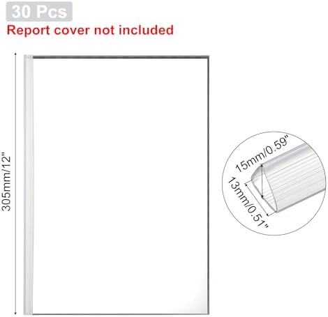 PATIKIL 30Pcs Binding Bars, 13x15mm Binding Bars Slide Grip 120 Sheets Capacity A4 Size Report Binder Presentation Binder for Study Office Report Cover Resume, Transparent White - Image 2