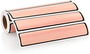 Carstens Adhesive Sticker Labels, 5 3/8” x 1”, Binder Labels for 1” Ring Binder Spines, Pink, Roll of 200 by Carstens