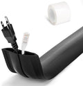 4FT Cord Hider Floor - Black Floor Cable Hider, Wire Covers for Cords Prevent Cable Trips, Floor Cord Cover, Power Cable Management Cord Protector, Cable Cover Channel 0.6" (W) x 0.31" (H) by LZEOY