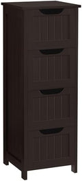 Yaheetech Bathroom Storage Cabinet, 12" W Slim 4-Drawer Design, Espresso by Yaheetech