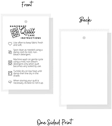 Handmade Quilt Care Instruction Cards | 30 Pack | 2x3.5” in Tags | Quilt Care Cards | Care Instructions for Homemade Quit Makers | White and Black Design - Image 4