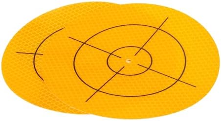 HARFINGTON 2pcs Survey Reflector Sheets 150mm x 150mm Self-Adhesive Surveying Target Mark Sticker Total Station Round Reflective Sheet Tape for Ship Inspection Tunnel Measure, Yellow by HARFINGTON