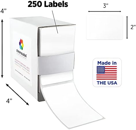 ChromaLabel White Rectangle Labels, 2 x 3 Inch, 250/Box - Image 3