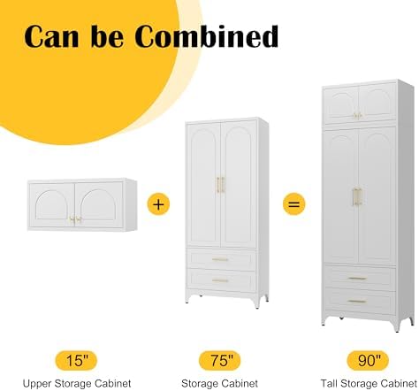 SteeLoong 90”Kitchen Pantry Cabinet, Metal Storage Cabinet with 2 Drawers - Image 4