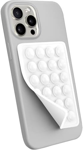 StickyGrippy Suction Phone Case Mount, Silicon Adhesive Phone Accessory for iPhone and Android, Hands-Free Fidget Toy Mirror Shower Phone Holder, Tiktok Videos and Selfies (White) - Image 3
