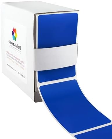 ChromaLabel 2 x 3 Inch Dark Blue Rectangle Labels, 250/Box by ChromaLabel