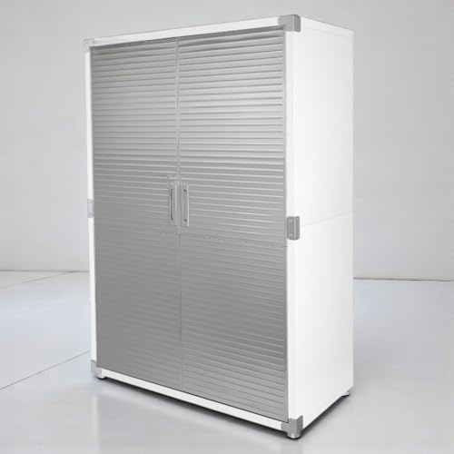 Heavy Duty Steel Storage Cabinet with Double Doors, Adjustable Shelves, Door Secured Lock, Large Capacity Organizer for Garages,Offices and Warehouses (White, 48" W x 24" D x 72" H) by Unknown