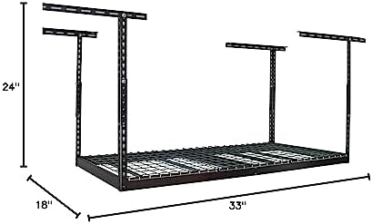 MonsterRax 3x6 Overhead Garage Storage Rack, Gray, 18"-33" Height - Image 7