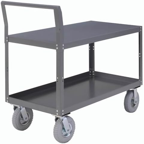 Global Industrial Two Shelf Unassembled Heavy Duty Service Cart, 1200 Lb. Capacity, 48" L x 30" W x 31" H - Image 3