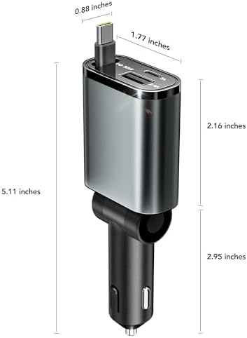 Retractable Car Charger,Car Phone Charger USB C Fast Charge for iPhone - Image 2