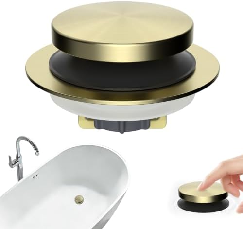 Hibbent 3 in 1 Metal Bathtub Drain Stopper, Universal Pop Up Tub Stopper by Hibbent