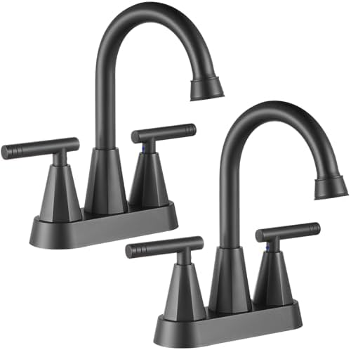 Cobbe Matte Black Bathroom Faucets, Centerset Bathroom Sink Faucet, 2 Pack by Cobbe