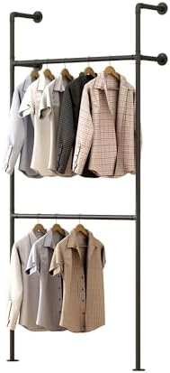 Industrial Pipe Garment Rack, Wall Mounted Clothing Organizer for Walk-in Wardrobe, Multi-Purpose Storage Solution, Heavy Duty, 399 * 220cm - Image 2