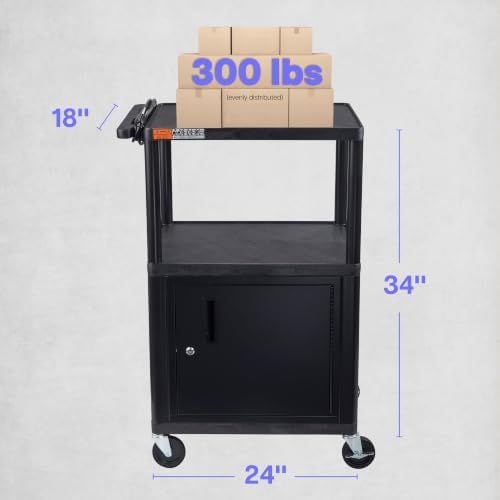 Luxor LE42C-B 42"H AV Cart - Three Shelves Cabinet - Image 6