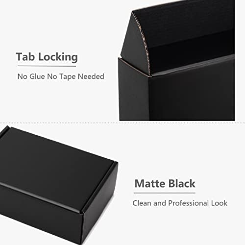 Timirog Small Shipping Boxes 4x4x2 Inch 25 Pack Black Corrugated Cardboard - Image 4