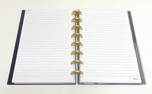 Talia Discbound Notebooks, Planner, Customizable, With 1" Gold Discs (Black, Junior (5.5in x 8.5in)) - Image 2