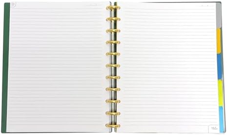 Talia Discbound Notebooks, Planner, Customizable, With 1" Gold Discs (Green Olive, Letter (8.5in x 11in)) - Image 2