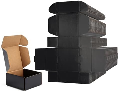 EXYGLO 40 Pack 4x4x2 Black Shipping Boxes for Packaging Small Business by EXYGLO