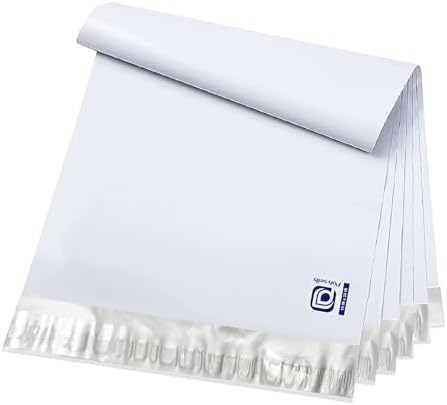 POLYSELLS 200 pcs 19x24 Inches White x Silver Poly Mailers Shipping Envelopes, Strong Adhesive Sealing, Waterproof, and Tear-resistant Postal Mailing Bags for Clothing, Books, and Accessories by POLYSELLS