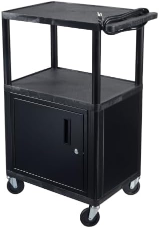 Luxor LE42C-B 42"H AV Cart - Three Shelves Cabinet - Image 3