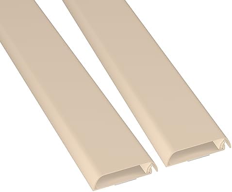D-Line TV Wall Mount Cord Hider, Hide Mounted TV Cables, Wire Covers, Self Adhesive Cover for Cords, Paintable, Low Profile, Seamless Cable Raceway - 2X 2.36in W x 0.59in H x 15.7in L - Beige by D-LineUSAinc