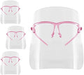 Salon World Safety Face Shields with Pink Glasses Frames (Pack of 4) by TCPGlobal