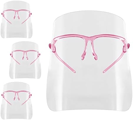 Salon World Safety Face Shields with Pink Glasses Frames (Pack of 4) by TCPGlobal