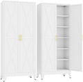 GAIOUS 74.8" Tall Kitchen Pantry Cabinet, Metal File Storage Cabinet White by GAIOUS