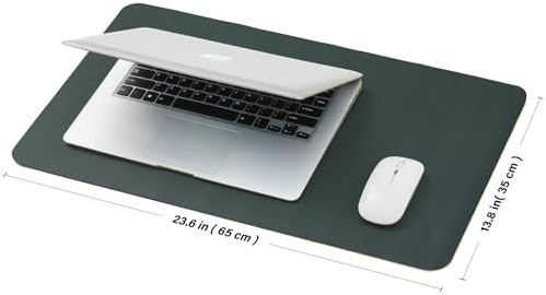 Cork Desk Mat - Small Dual-Sided Desk Pad for Office and Home - Desk Organization and Accessories - Ideal for Large Mouse Pad and Small Desk Mats on Top of Desks(Dark Green,23.6"x 13.8") - Image 2