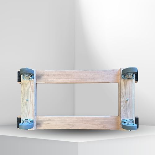Made in USA Premium Solid Oak Furniture Dolly - 18"x36" H-Frame w/Non-Slip Grip, 3.5" Non-Marking Wheels, Heavy-Duty 1000 lbs Capacity (18"x36" Solid Oak Dolly) - Image 7