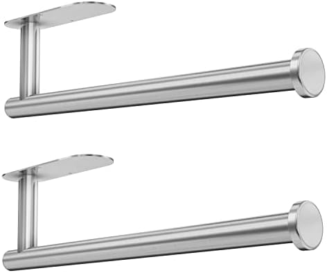 DEKAVA Paper Towel Holder Under Cabinet for Kitchen, Adhesive Paper Towel Holder Wall Mount, SUS304 Stainless Steel 13 inch(2,Silver by DEKAVA