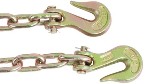 2 Pack 5/16 Inch x 20 FT Grade 70 Binder Chain with Clevis Grab Hooks - G70 Transport Tow Chain - 4,700 Lbs Working Load Limit - Image 3
