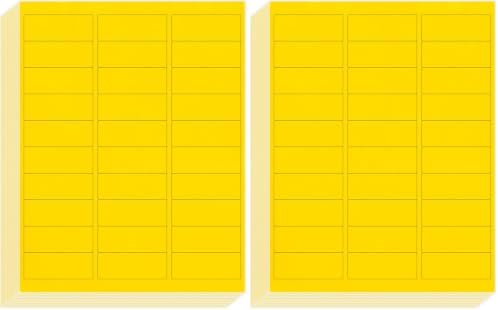 L Liked 1" x2-5/8 Fluorescent Yellow Labels 900 Labels 30 Sheets (Pack of 2) by LLIKED
