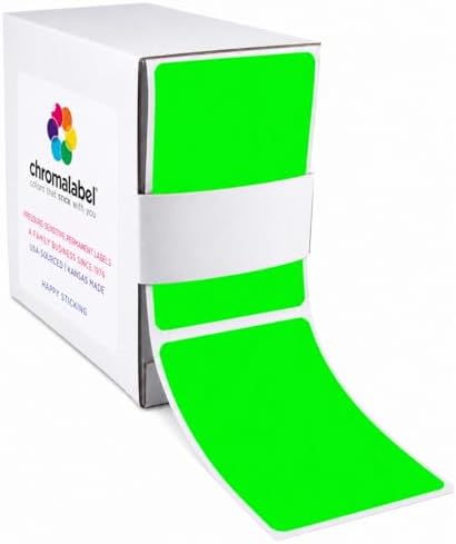 ChromaLabel Moving Labels, 2 x 3 Inch Fluorescent Green, 250/Box by ChromaLabel