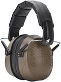 PROHEAR 038 Ear Protection Safety Earmuffs for Mowing, 28dB Noise Reduction Passive Hearing Protector, Compact Foldable Headset for Shooting Construction Power Tools, Brown by PROHEAR