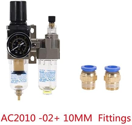 Xiaochen Garden Plumbing Hose Adapter Air Compressor Oil Filter Regulator Pneumatic Water Separator Two-piece 0-1MPa 150PSI AC2010-02 SMC Type (Color : AC2010 02 W PC 10mm) - Image 2