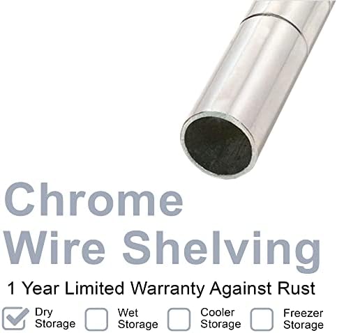 Nexel Adjustable Wire Shelving Unit, 4 Tier, Commercial Dry Storage Rack, 24" x 30" x 54", Chrome - Image 2
