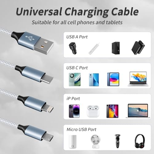 Multi Charging Cable(3Pack 4FT), 3 in 1 Charging Cord for Multiple Devices - Image 4