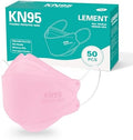 LEMENT KN95 Face Masks,50 Pack Breathable Dust Safety Mask For Adult, Pink by Lement
