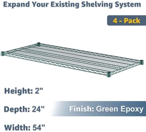 24" x 54" NSF Wire Shelving Replacement Shelf 4 Pack for Expanding Existing Storage Systems - Image 2